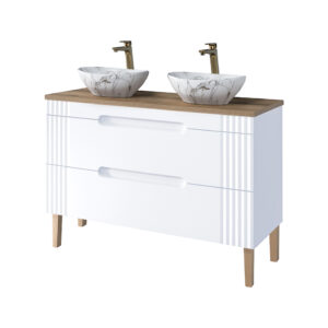 Comad Koupelnová skříňka s deskovými umyvadly set Fiji White 120 bílá/dub coast evoke