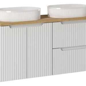 Comad Koupelnová skříňka s deskovými umyvadly set Nova White 120 bílá/dub coast evoke