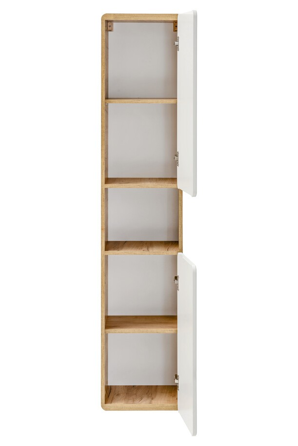 Comad Koupelnová závěsná skříňka vysoká Aruba 800 2D dub craft zlatý/bílý lesk - Obrázek 2