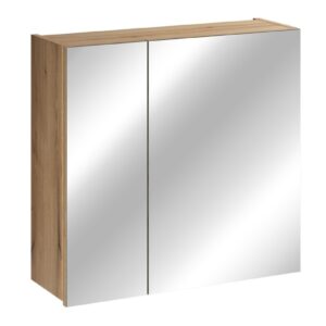Comad Závěsná koupelnová skříňka se zrcadlem UNI 60 cm dub coast evoke