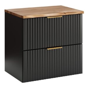 Comad Závěsná skříňka Casad Nature s deskou 60 cm černá/dub wotan