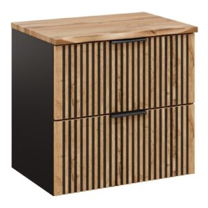 Comad Závěsná skříňka Casad Nature s deskou 60 cm dub wotan/černá