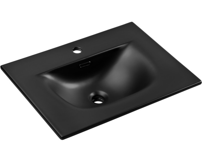 Comad Závěsná skříňka Luxor Black Sky II se zápustným umyvadlem 60 cm černá/dub olejovaný - Obrázek 2