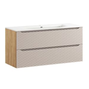 Comad Závěsná skříňka Ocean Sky se zápustným umyvadlem 120 cm dub olejovaný/béžová