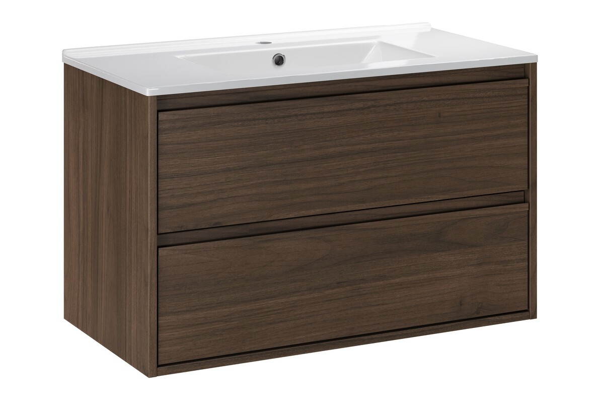 Comad Závěsná skříňka Villa Lava se zápustným umyvadlem 80 cm ořech