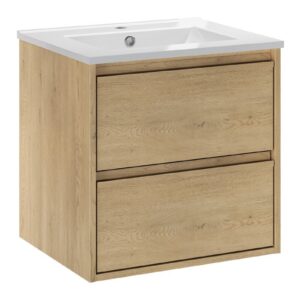 Comad Závěsná skříňka Viola Lava se zápustným umyvadlem 50 cm dub cremona