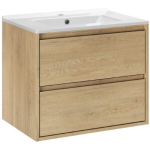 Comad Závěsná skříňka Viola Lava se zápustným umyvadlem 60 cm dub cremona