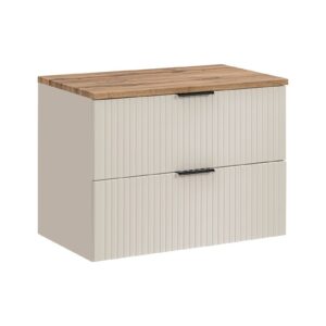 Comad Závěsná skříňka pod umyvadlo Adel Cashmere s deskou 80 cm kašmír/dub wotan