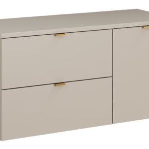 Comad Závěsná skříňka pod umyvadlo Dalia Cashmere s deskou a košem na prádlo 100 cm kašmírová