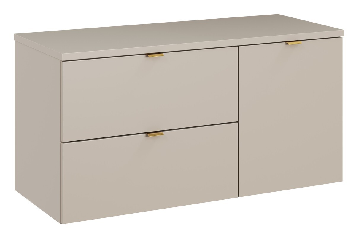 Comad Závěsná skříňka pod umyvadlo Dalia Cashmere s deskou a košem na prádlo 100 cm kašmírová