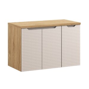 Comad Závěsná skříňka pod umyvadlo Luxor Beige s deskou 90 cm béžová/dub olejovaný