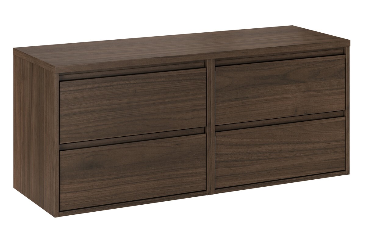 Comad Závěsná skříňka pod umyvadlo Villa s deskou 120 cm ořech