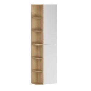 Comad Závěsná vysoká koupelnová skříňka Aster I 160 cm bílá/dub cremona