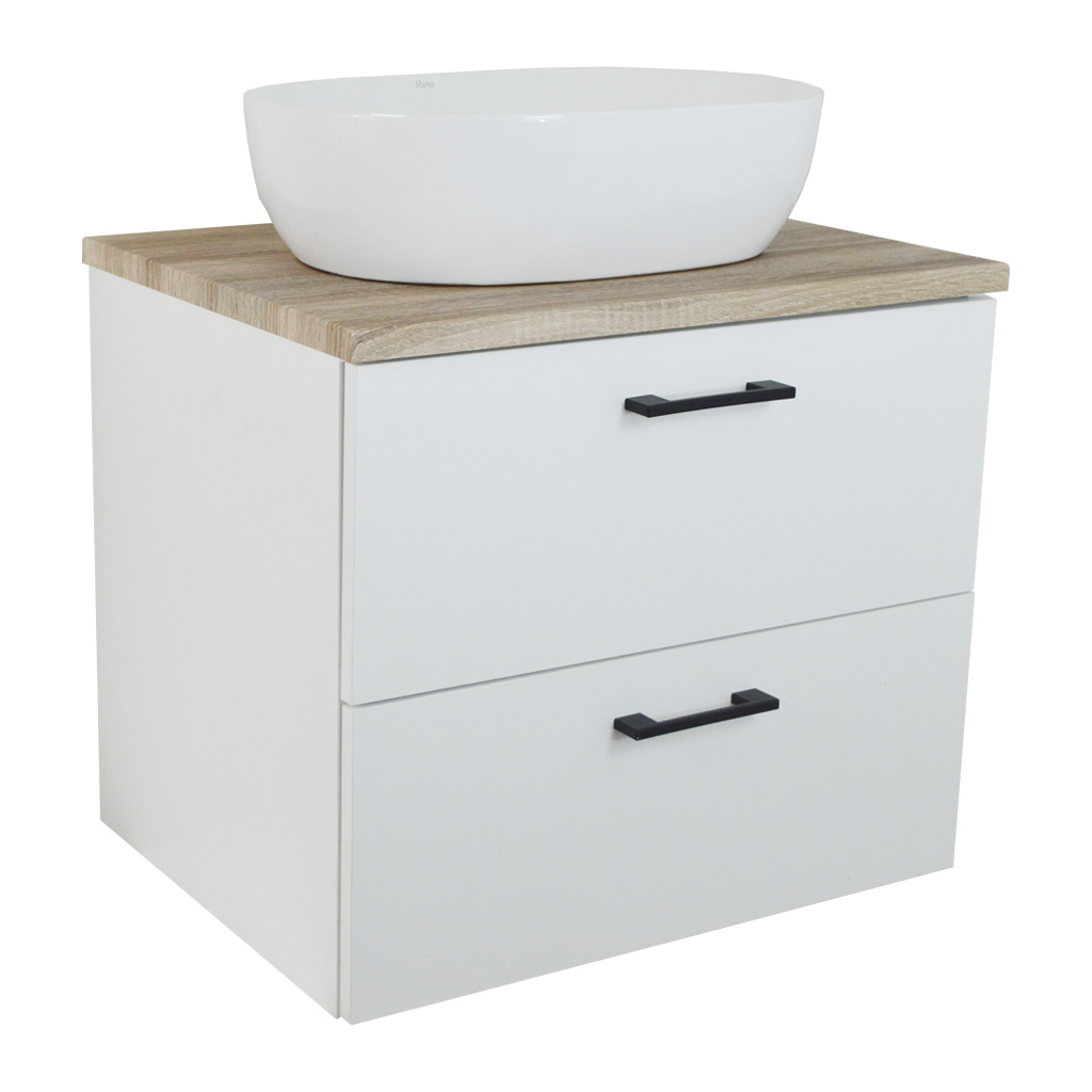 Comodo Koupelnová skříňka pod deskové umyvadlo Agria NEW W 60-HD - bílá/dub sonoma