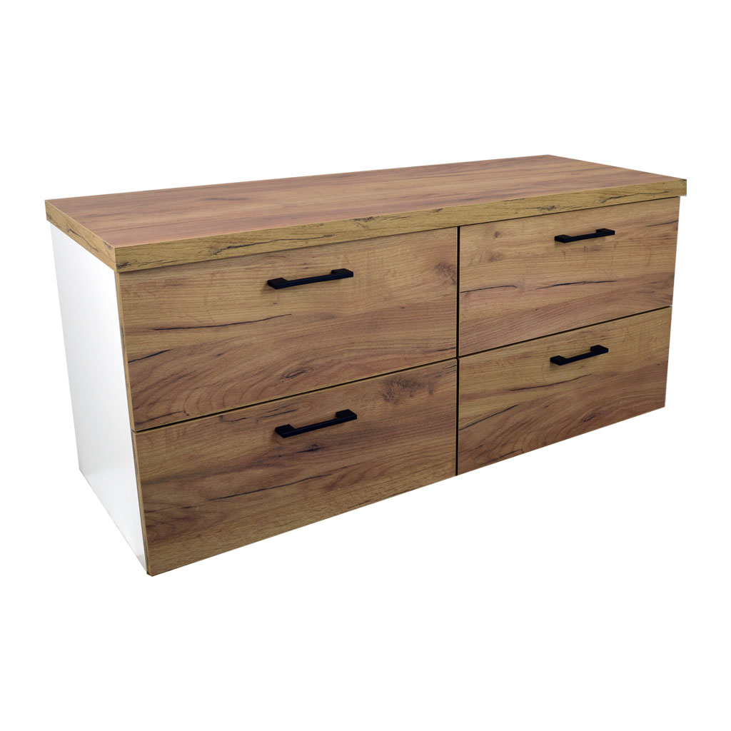 Comodo Koupelnová skříňka pod deskové umyvadlo Agria W 120-HD - bílá/zlatý dub