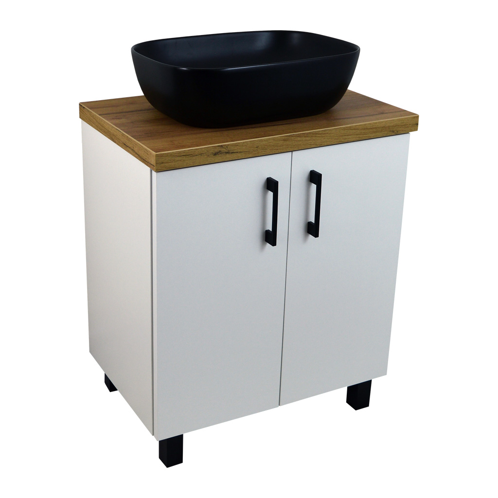 Comodo Koupelnová skříňka pod deskové umyvadlo ROSO W 60-HD - bílá/zlatý dub