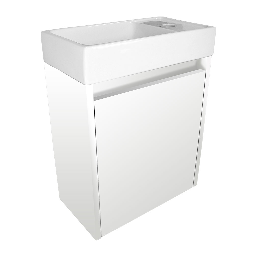 Comodo Koupelnová skříňka závěsná s keramickým umyvadlem Marta 40 White P/L