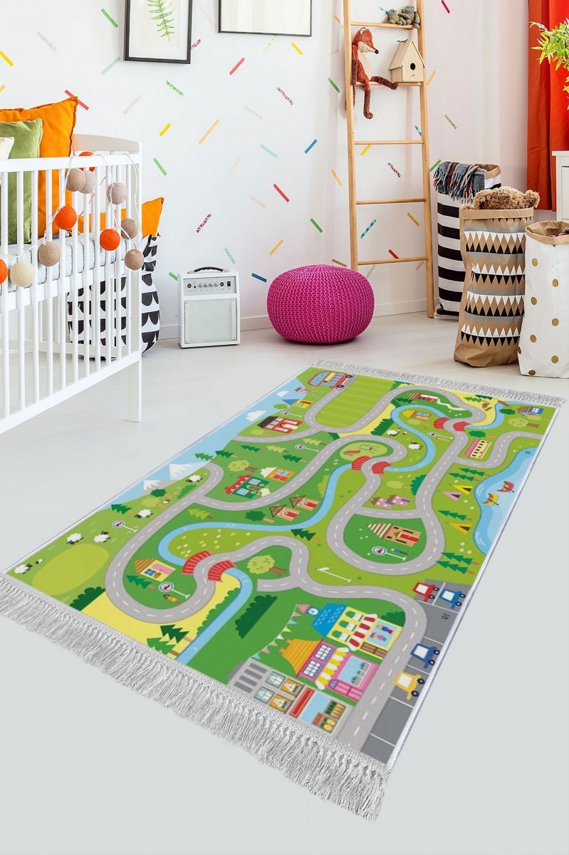 Conceptum Hypnose Dětský koberec Město 180x280 cm zelený - Obrázek 2