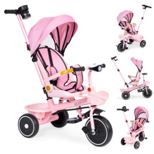 Dětská tříkolka - kočárek Ecotoys HEAVEN 2v1 růžová