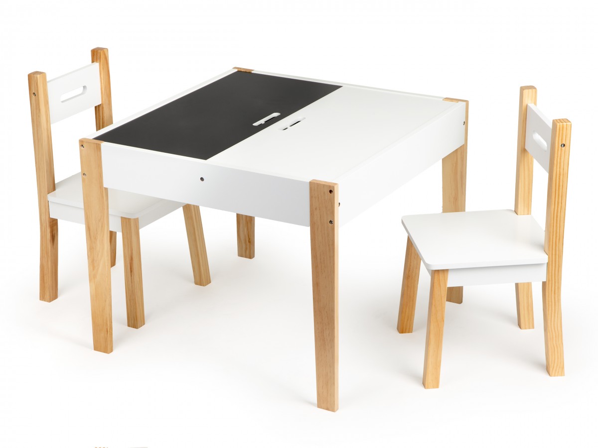 Dětský stolek s 2 židličkami Ecotoys Patrys bílý - Obrázek 2
