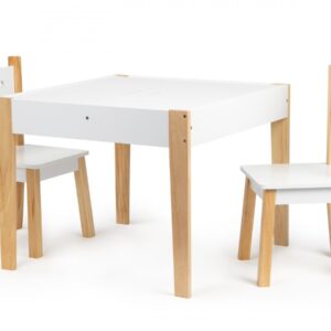 Dětský stolek s 2 židličkami Ecotoys Patrys bílý