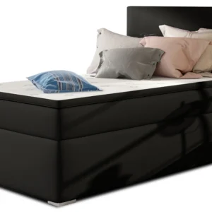 Eltap Čalouněná jednolůžková postel ROCCO 90x200 eko kůže Soft 11 černá pravá