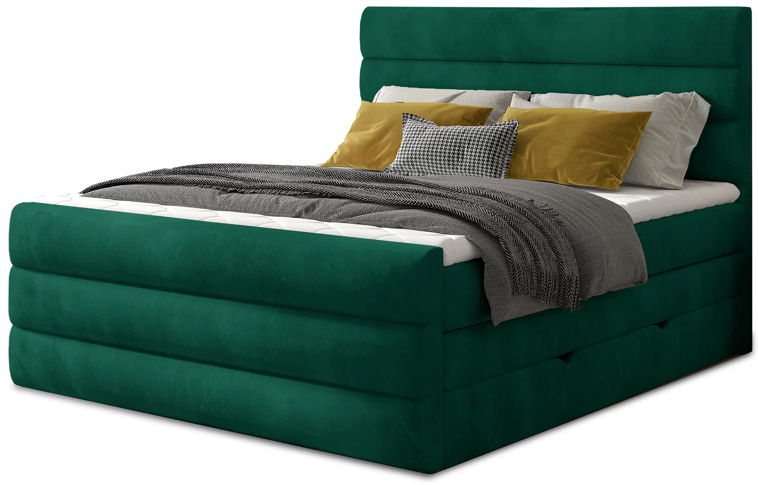 Eltap Dvoulůžková boxspringová postel Cande 140x200 Monolith 37 zelená