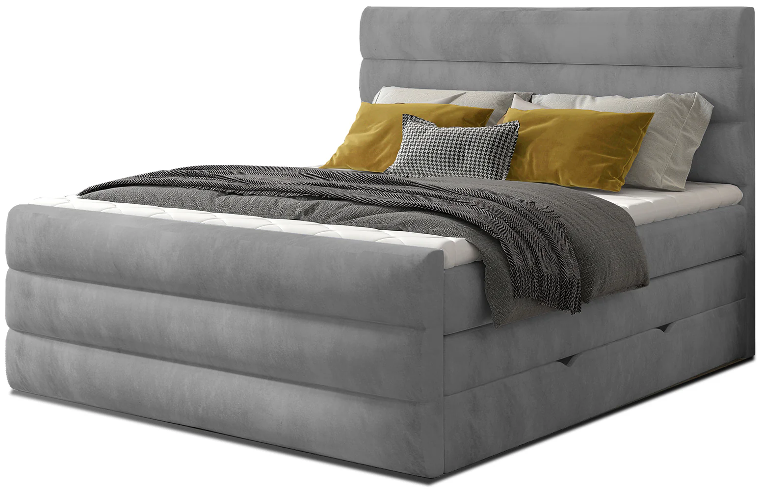 Eltap Dvoulůžková boxspringová postel Cande 140x200 Monolith 85 šedá