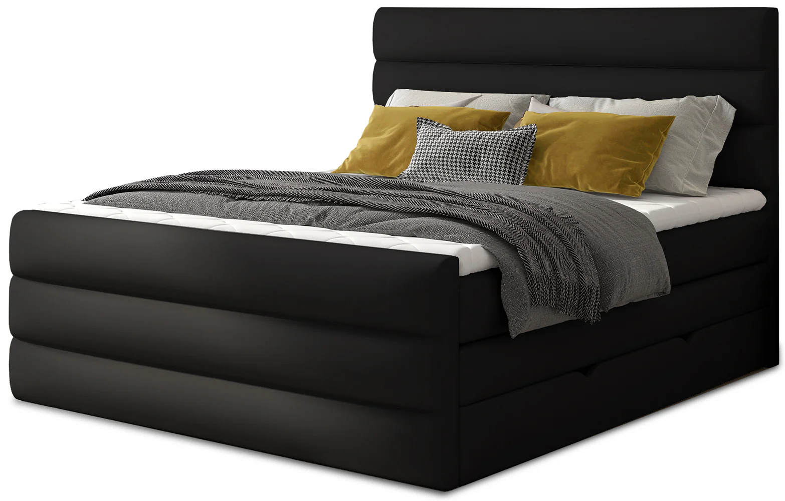 Eltap Dvoulůžková boxspringová postel Cande 140x200 eko kůže Soft 11 černá