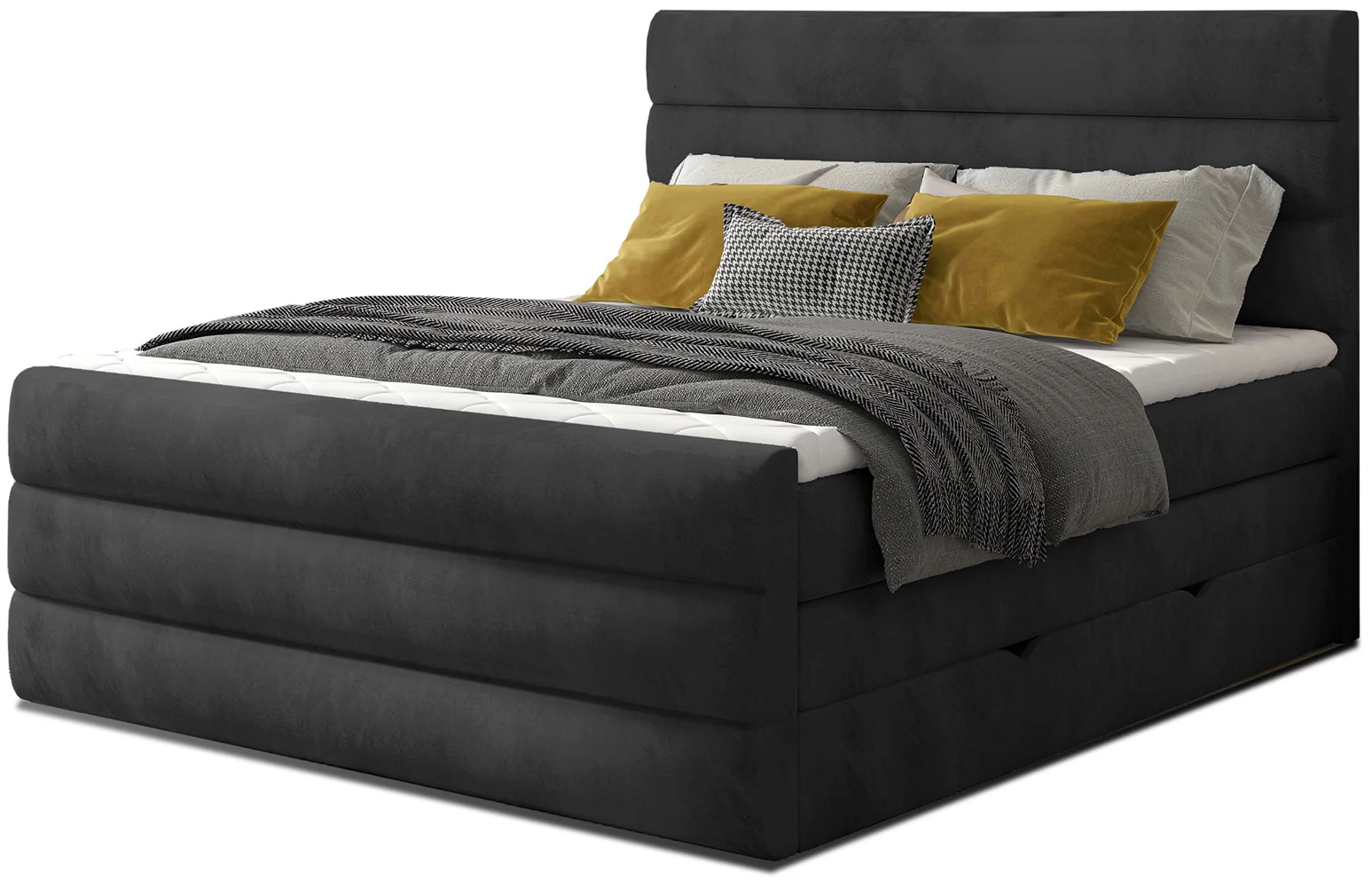 Eltap Dvoulůžková boxspringová postel Cande 180x200 Monolith 97 tmavě šedá