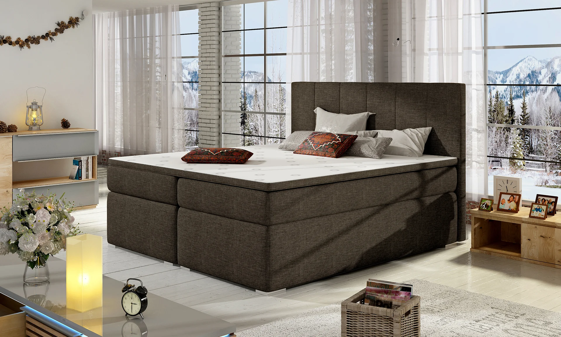 Eltap Dvoulůžková postel BOLERO 140x200 Sawana 26 hnědá - Obrázek 2