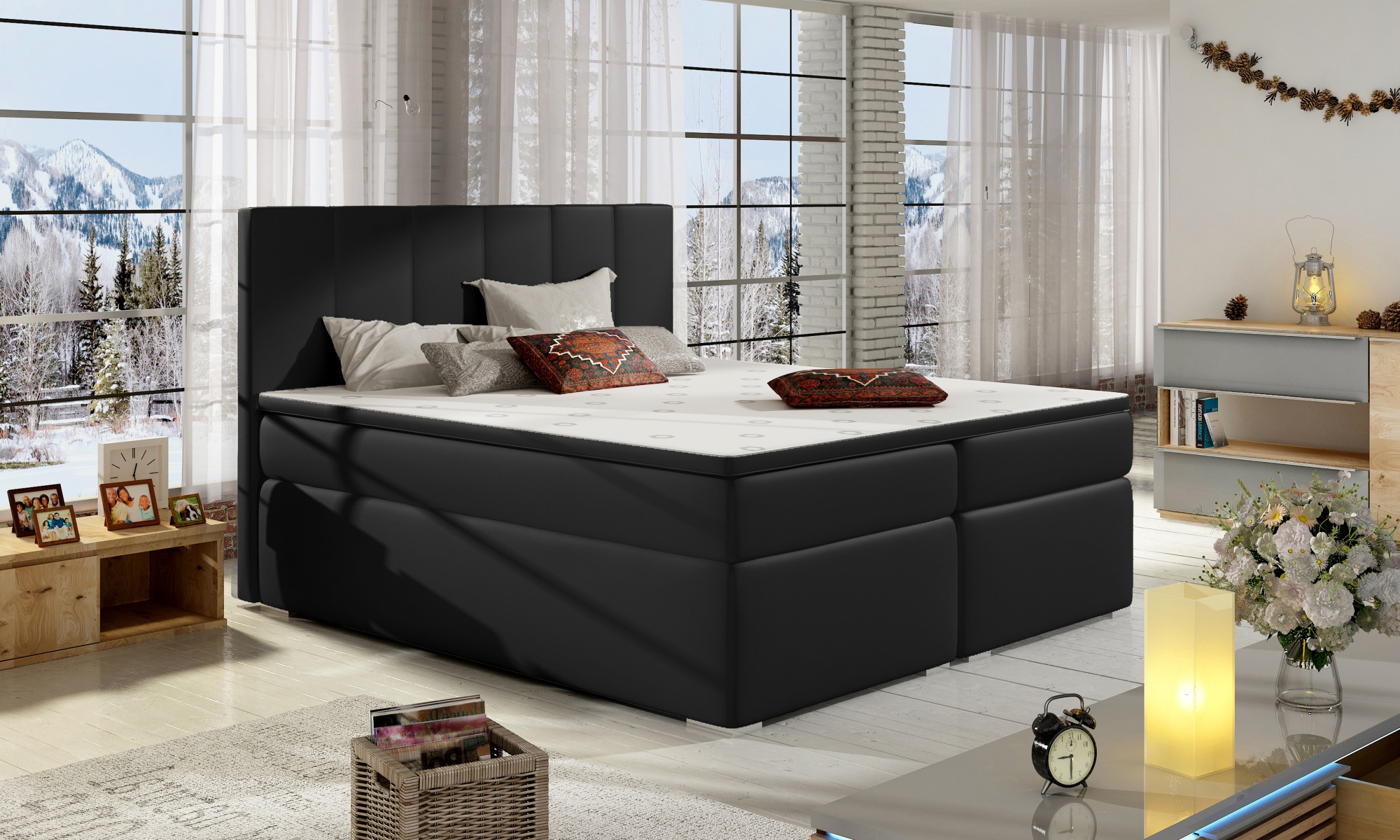 Eltap Dvoulůžková postel BOLERO 140x200 Soft 11 černá - Obrázek 2