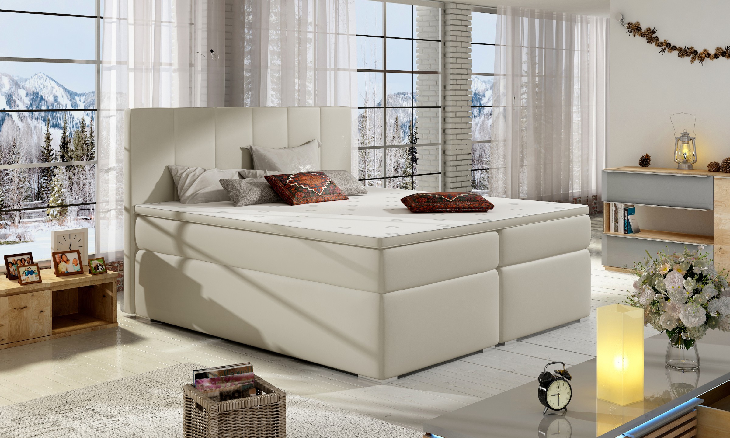 Eltap Dvoulůžková postel BOLERO 180x200 Soft 33 béžová - Obrázek 2