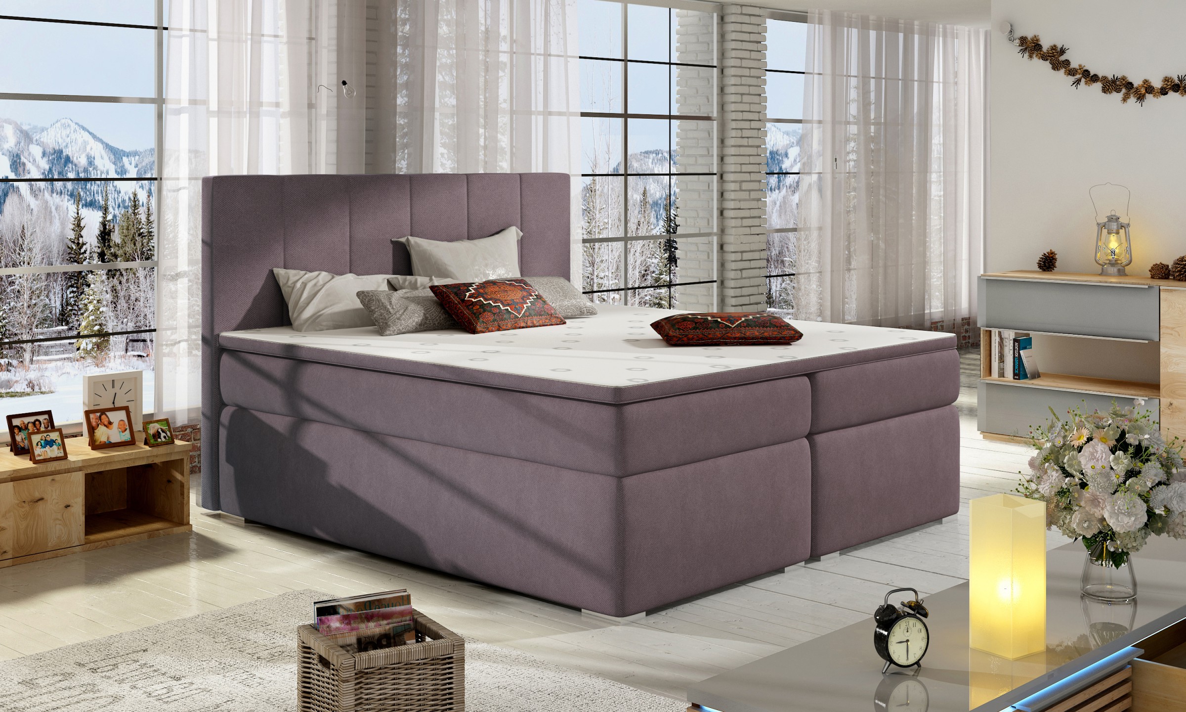 Eltap Dvoulůžková postel BOLERO 180x200 Soro 65 fialová - Obrázek 2