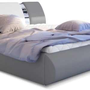 Eltap Dvoulůžková postel Flavio 140x200 eko kůže Soft 29 šedá/Soft 17 bílá