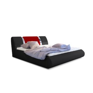 Eltap Dvoulůžková postel Flavio 180x200 eko kůže Soft 11 černá/Soft 10 červená