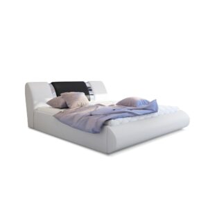 Eltap Dvoulůžková postel Flavio 180x200 eko kůže Soft 17 bílá/Soft 11 černá