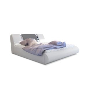 Eltap Dvoulůžková postel Flavio 180x200 eko kůže Soft 17 bílá/Soft 29 šedá
