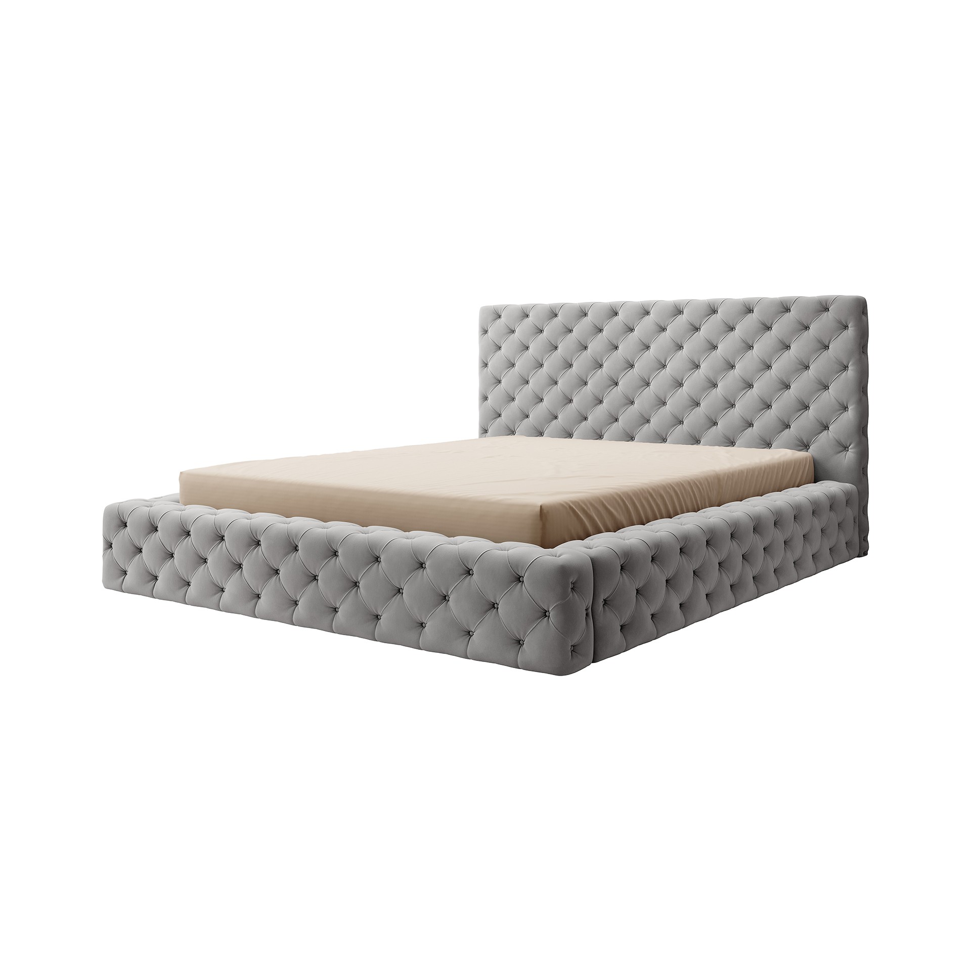 Eltap Dvoulůžková postel PRINCCE 140x200 Sola 04 světle šedá