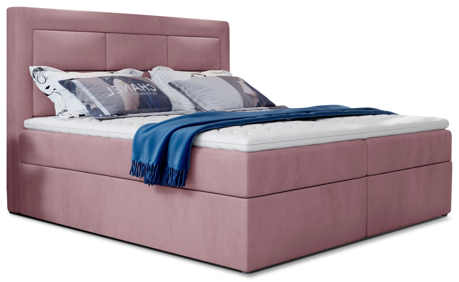 Eltap Dvoulůžková postel VIVRE 160x200 Mat Velvet 63 růžová