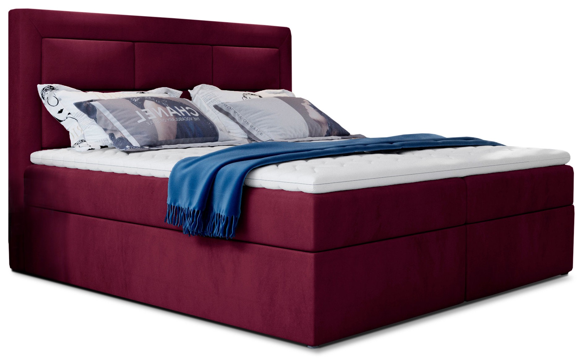 Eltap Dvoulůžková postel VIVRE 160x200 Mat Velvet 68 vínová