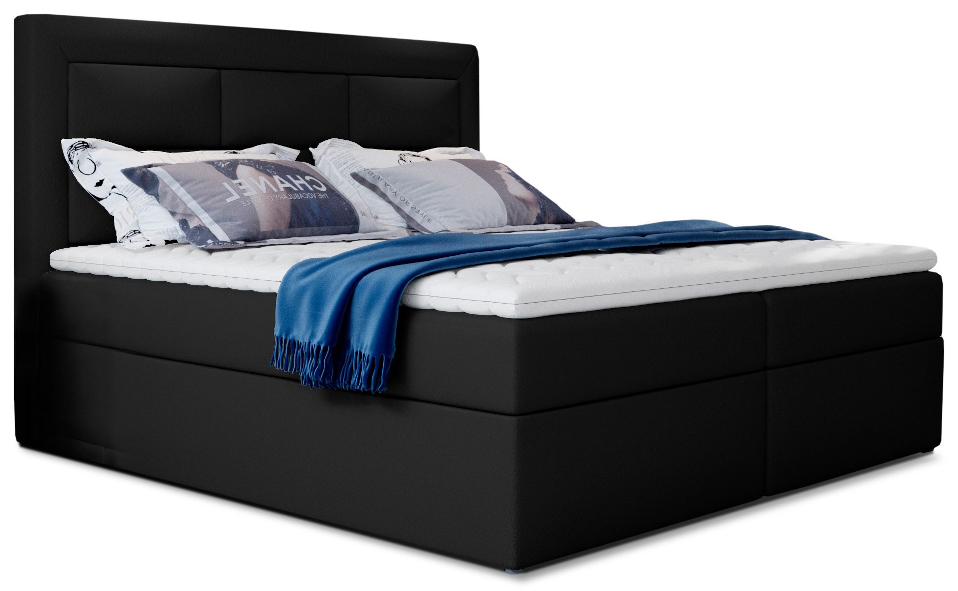 Eltap Dvoulůžková postel VIVRE 160x200 eko kůže Soft 11 černá