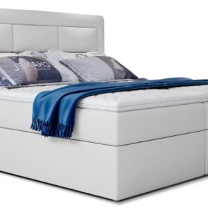 Eltap Dvoulůžková postel VIVRE 180x200 eko kůže Soft 17 bílá