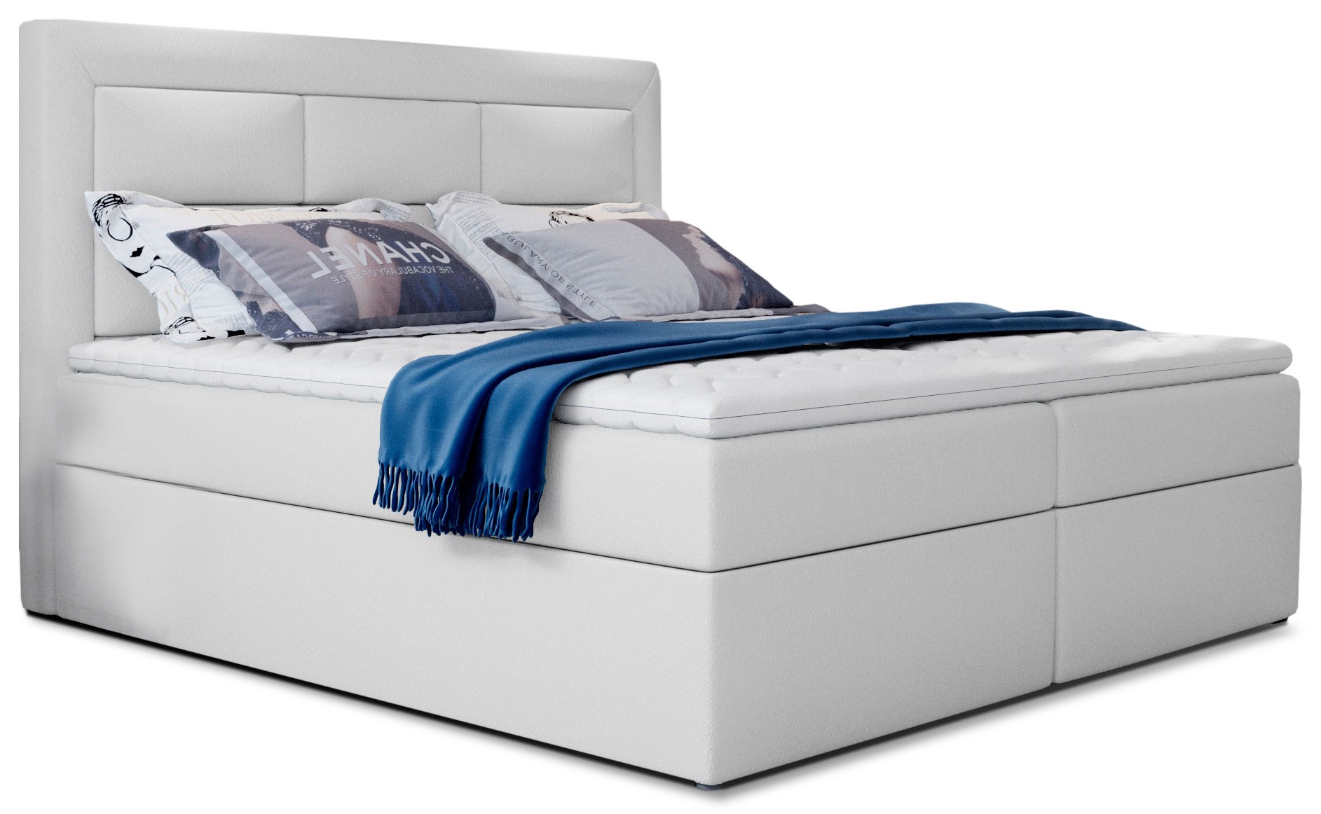 Eltap Dvoulůžková postel VIVRE 180x200 eko kůže Soft 17 bílá