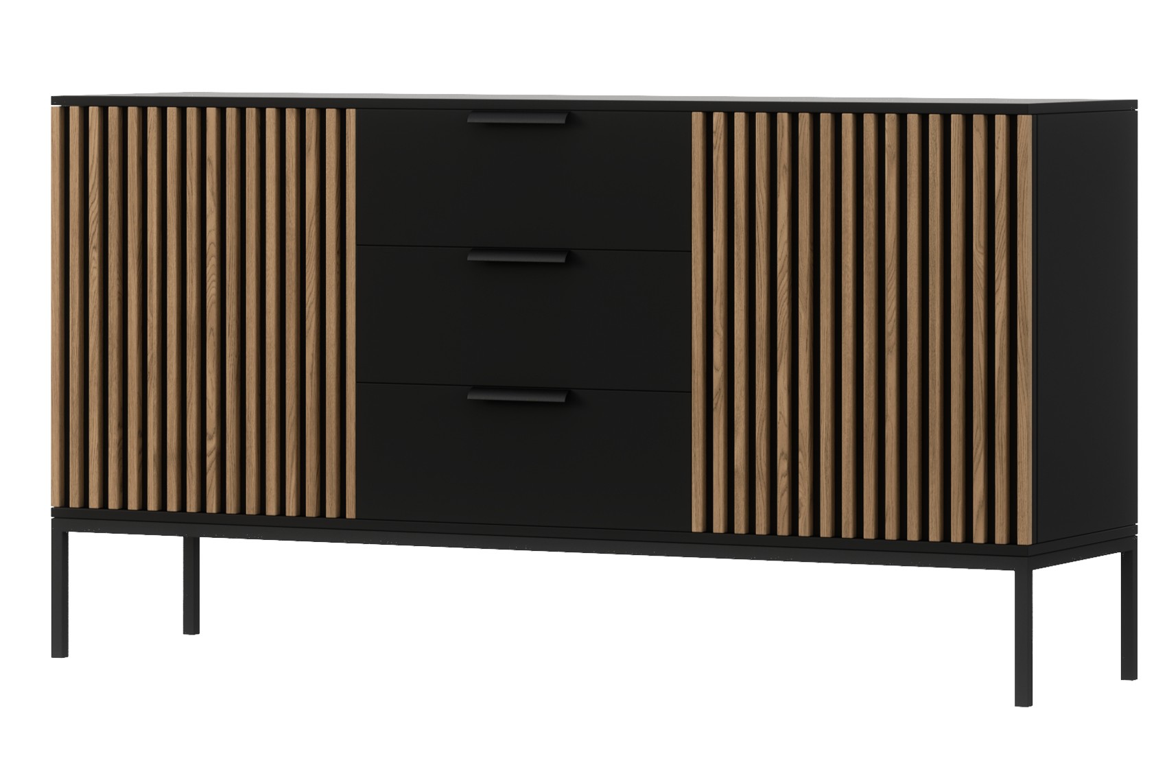 Eltap Komoda Meorati 150 cm černá/dub Artisan