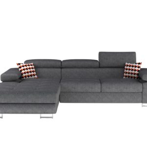 Eltap Rohová rozkládací sedací souprava ARMANDO 289 cm Gusto 88/Zigzag 60 šedá levá