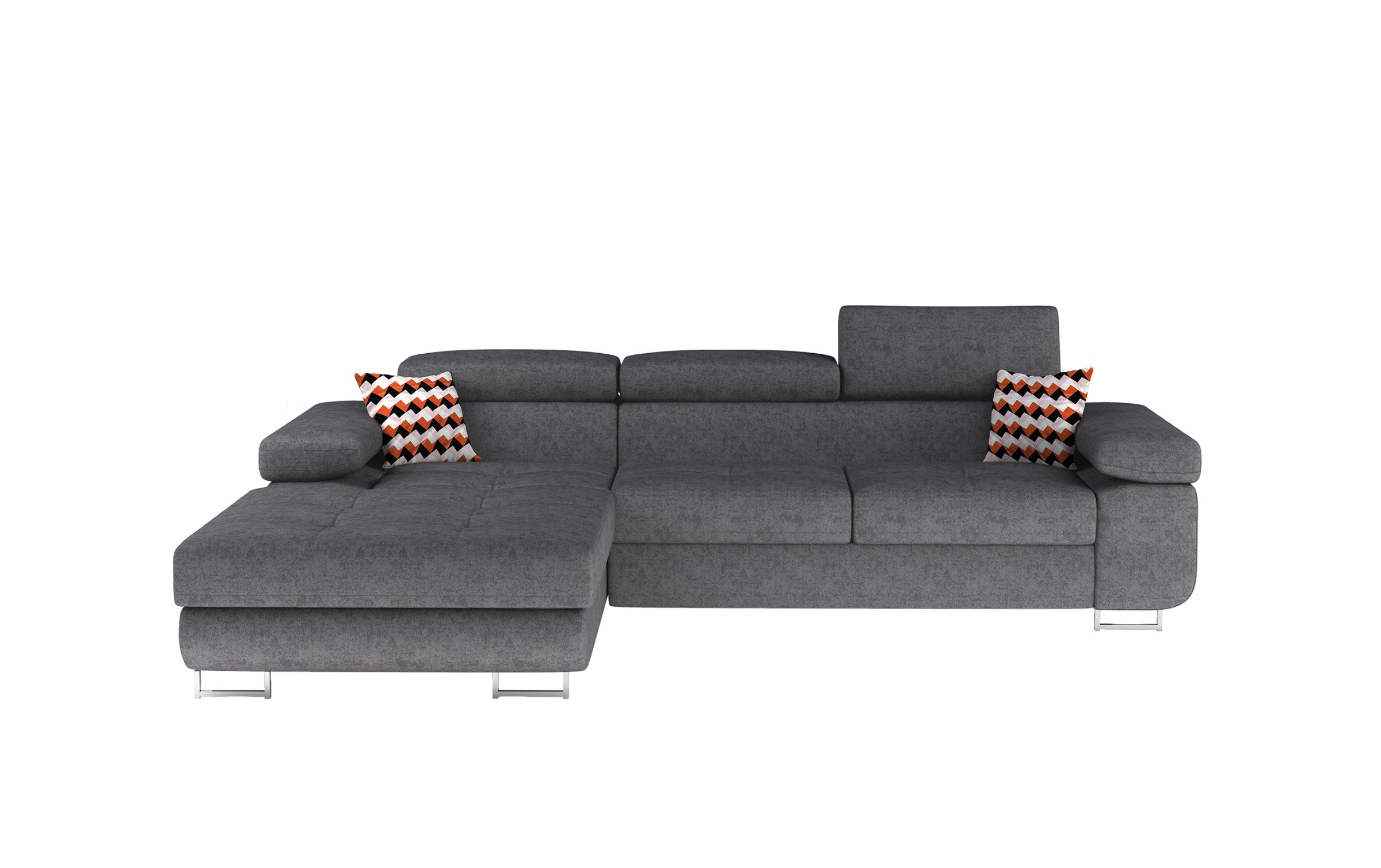 Eltap Rohová rozkládací sedací souprava ARMANDO 289 cm Gusto 88/Zigzag 60 šedá levá