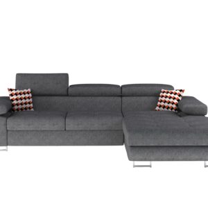 Eltap Rohová rozkládací sedací souprava ARMANDO 289 cm Gusto 88/Zigzag 60 šedá pravá