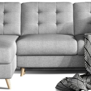 Eltap Rohová rozkládací sedací souprava ASGARD L 248 cm Cover 87/Zigzag 60 šedá univerzální