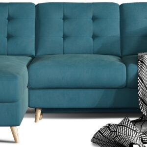 Eltap Rohová rozkládací sedací souprava ASGARD L 248 cm Mat Velvet 75 zelená univerzální